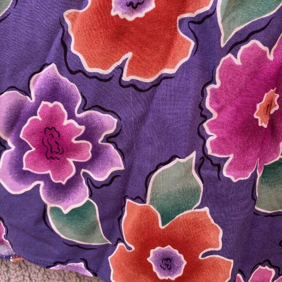 Vintage Young Edwardian Purple Floral Circle Maxi Skirt - Picture 11 of 13